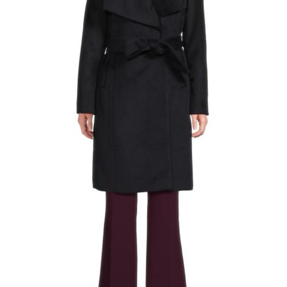Cole Haan Elegant Black Wrap Coat size 12 NWT - Picture 3 of 3
